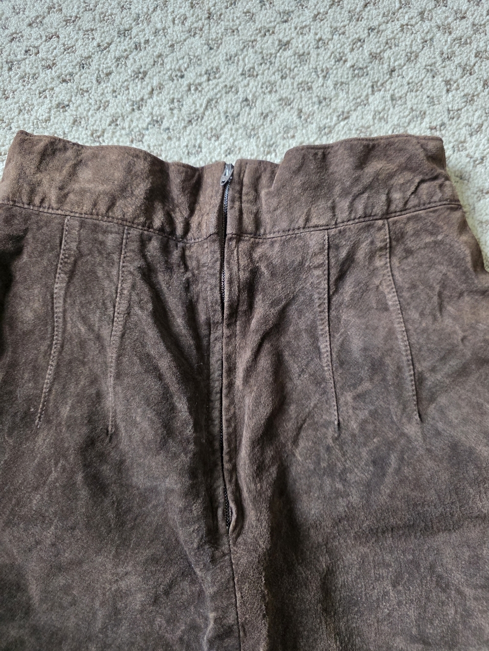 Ann Taylor Dark Brown Suede Pencil Skirt - Picture 4 of 8